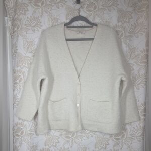 BODEN Alpaca Wool Cozy Cardigan 16/18 Grandma Cottage Pockets Dropped Shoulders